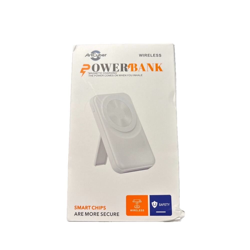 Magnetic Wireless Power Bank Built-in Wires & Kickstand – Smart Chip Design
